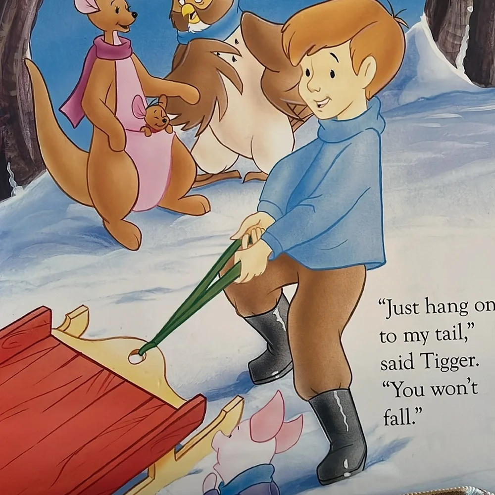 Disney Winnie the Pooh Goes Sledding large board book picture book 2012 VGUC